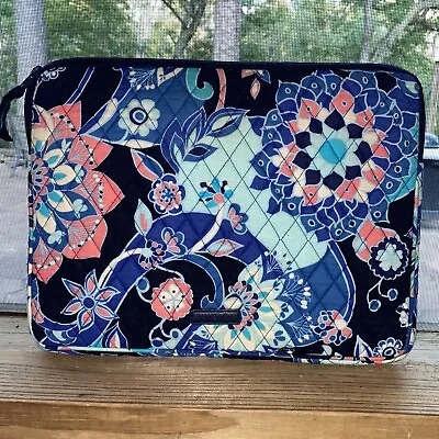 Vera Bradley Laptop Bag/ Zip Case/ Sleeve 17 X 12 Lotus Flowers Swirl GUC • $20.88