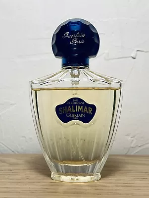 Vtg  SHALIMAR EAU DE COLOGNE GUERLAIN PARIS Blue Cap 2.5 Oz NEAR Full France 90s • $54.99