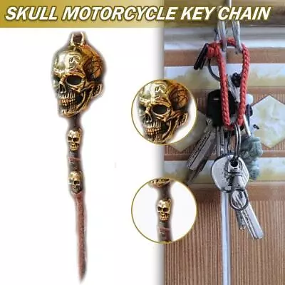 Biker Skull Bell Keychain For Motorcycles Biker Bell Accessory Key • $3.18