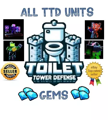 Toilet Tower Defense  | All Units And Gems | Lowest And Fast Delivery‼️ • $2.99