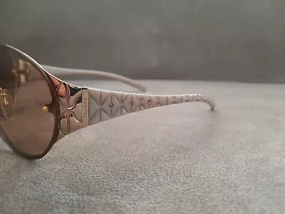 ESCADA ROUND Vintage Sunglasses Model SES508S Color Gold + STONES • $59.90