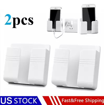 $8.97 • Buy 2  X Holder Wall Mounted Mobile Phone Charging Organizer Storage Box Stand Rack