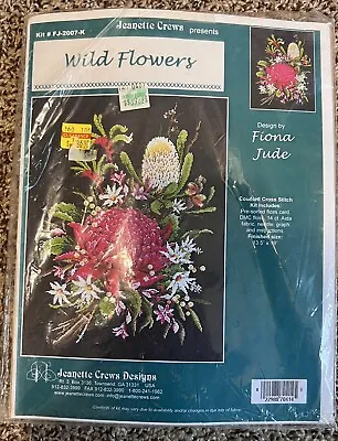 Vintage 2007 Jeanette Crews Designs WILD FLOWERS Counted Cross Stitch Kit • $9.99