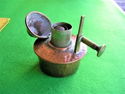 ANTIQUE BEATEN COPPER & BRASS OIL LAMP BURNER ( Dy Bd1 ) • £14.99