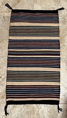 Wool Rug Fine Woven Mexico Zapotec Style Tied Ends 21 In X 39 In • $99