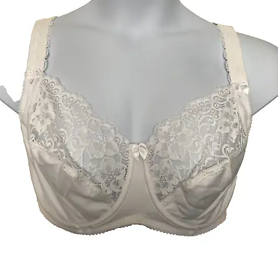 Miss Mary Of Sweden White Bra 46C Cotton Soft Underwired Bra Style 2148 Eu 105C • £39.99