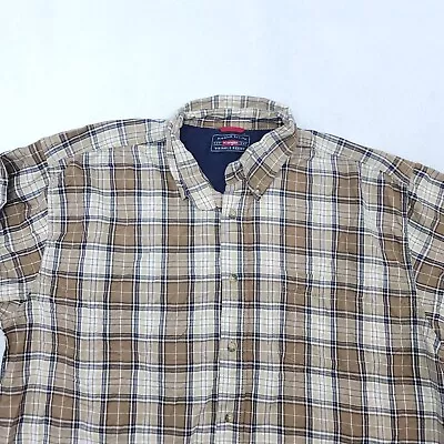 Wrangler Tartan Flannel Casual Button Up Shirt Mens Size Large L Beige • $14.99