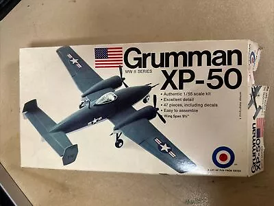 Entex Grumman XP-50 1:55 Plastic Model Kit #8449GA WWII Series Open Box Vintage • $14.99