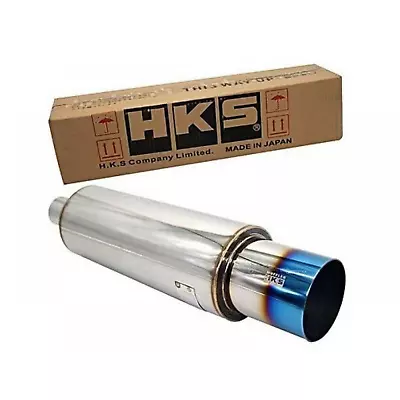 HKS HI-POWER TITANIUM FACE BLUE EXHAUST MUFFLER Inlet 3  Outlet 4.5  • $251.75