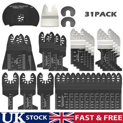 31PCS Oscillating Multi Tool Saw Blade Set Carbide Blade Metal For Dewalt Makita • £15.79