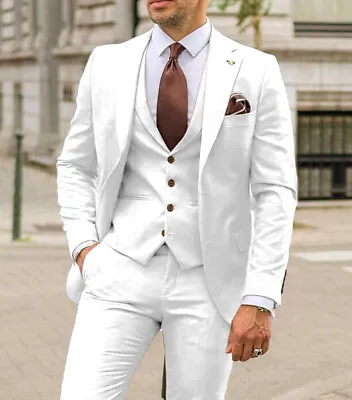 Vintage Men Suits Blazer Slim Fit Tuxedo Jacket Groom Wedding Formal Tailored • $109.99