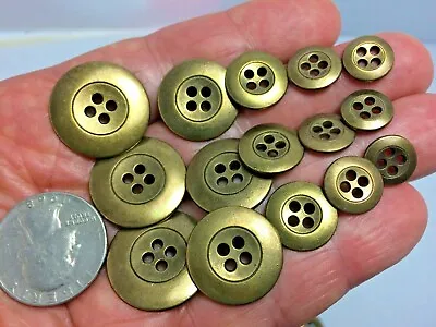  New Lots Of  Brass Metal Finish Buttons Sizes 5/8 7/8 &13/16  #ABL • $2.99