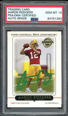 2005 Topps #431 Aaron Rodgers RC Rookie On Card PSA/DNA Auto GEM MINT 10 • $999.99