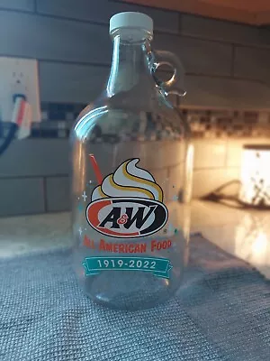 A & W Root Beer All American Food (1919-2022)Half Gallon Glass Bottle • $14