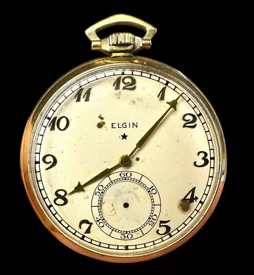 Elgin 491 GF Masonic Pocket Watch Solid 14k Collingwood Lodge Enameled Emblem • $595