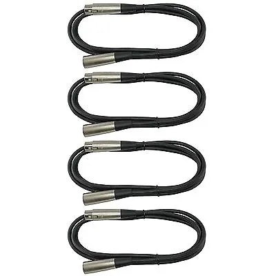 4 PACK NEW 6 Ft Foot Feet XLR Patch Cord Snake Mixer To Powered Monitor Cables • $14.69