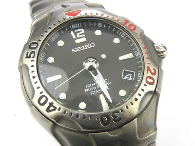 Gents Seiko Kinetic Titanium Auto Relay Divers 5J22-0B89 Watch - 200m • £399.95