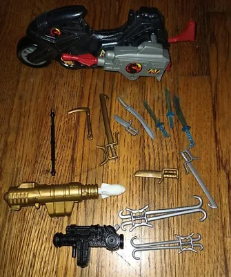 MORTAL KOMBAT Hasbro Toy Island GI JOE Vintage KANO Motorcycle Weapons Parts Lot • $79.99