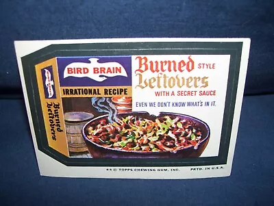 Wacky Packages Bird Brain Burned Style Leftovers Sticker Series 11 Tan Back 1974 • $9.99