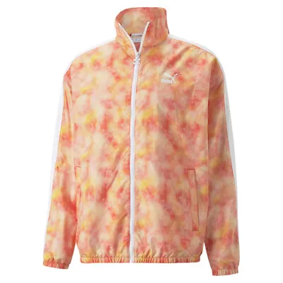 Puma Summer Squeeze T7 Full Zip Track Jacket Mens Pink Casual Athletic Outerwear • $34.99