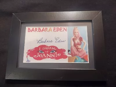 I Dream Of Jeannie (barbara Eden) Signed 3x5 Photo Card In 5x7 Black Frame • $34.99