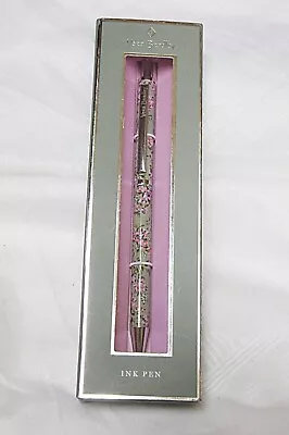 Vera Bradley Black Ink Ballpoint Pen With Gift Box - Rosy Outlook • $18.99