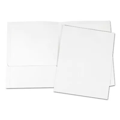Universal Laminated Two-Pocket Portfolios Cardboard Paper White 11 X 8 1/2 • $12.50