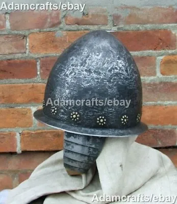 1.5 Mm Steel Medieval Knight Cabasset Spanish Helmet Hammered Steel TP8 • $212.49