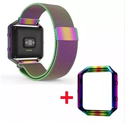 Colorful Milanese Loop Bracelet Watch Band Strap Frame Housing For Fitbit Blaze • $16.84