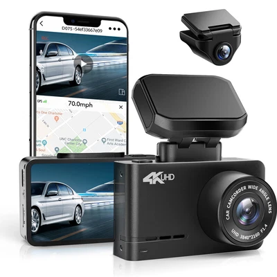 $169.96 • Buy WOLFBOX Front And Rear Dash Cam 4K Dash Cam With WiFi GPS  Mini Dash Camera