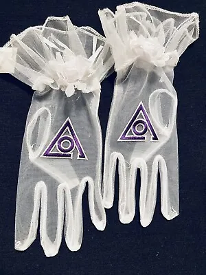  Masonic Ladies Of LOCOP Circle Of Perfection Chiffon Gloves • $12