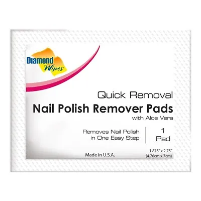 Dimond Wipes Nail Polish Remover Pads Individually Sealed Pre-soaked PACK OF 50 • $29.99