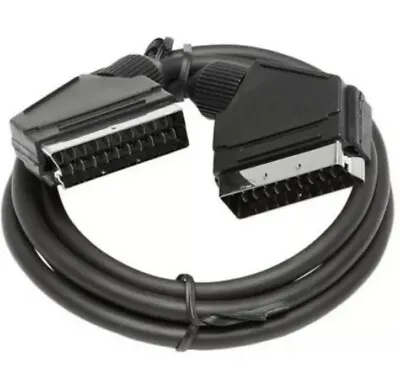 SCART Lead Cable TV Dvd FULLY WIRED 21 Pin Long 2m Long • £4.99