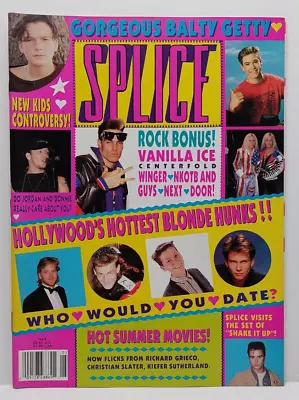Splice Teen Magazine May 1991 Vol 3 No 26 Vanilla Ice NKOTB Slater Like New • $24.95