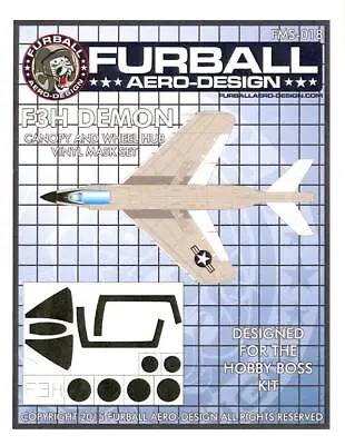 Furball Decals 1/48 MCDONNELL F3H DEMON Canopy & Wheel Hub Vinyl Mask Set • $6.99