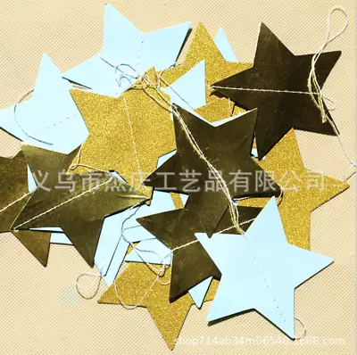 £2.49 • Buy UK Star Garland Buntings Wedding Party Birthday Banner Hanging Decor Gold Pink