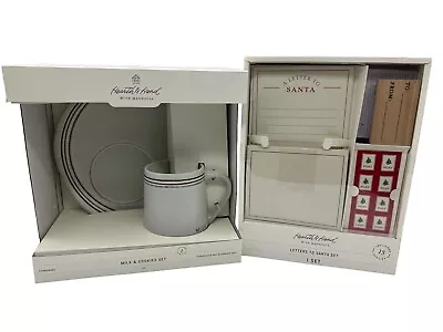 Hearth & Hand Magnolia Holiday Stripes Milk & Cookies Mug Plate + Santa Letters • $39.99