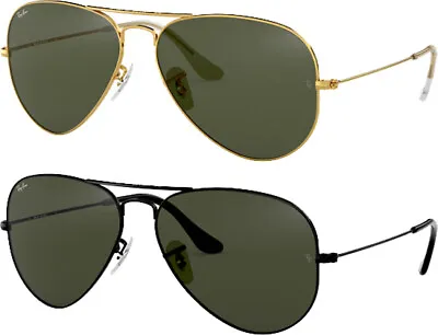 $119.99 • Buy Ray-Ban Large Fit Classic Aviator Sunglasses W/ Glass Lens RB3025 L Italy