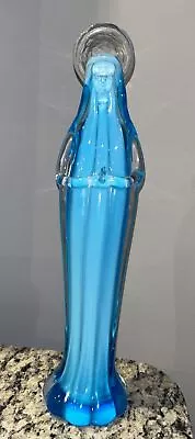 VTG Murano Venetian Glass 14.5” Blue  Under Clear Praying Madonna Figurine • $79