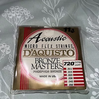 D'Aquisto 720 Acoustic Guitar Bronze Masters Light Gauge Strings • $12.99