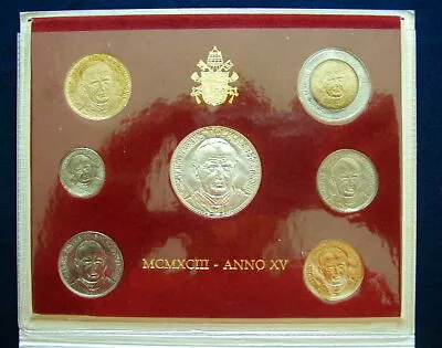 1993 Vatican Italy Rare Set Coins UNC John Paul II In OFFICIAL FOLDER • $34.99