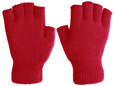Men's Basic Fingerless Knit Winter Gloves • $8.95