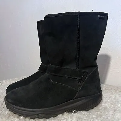 SKECHERS Women's Shape Ups XF Bollard Black Suede Winter Boots  Size 10 • $55