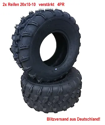 2x Tyre 20x10-10 37F 4PR St. Atv Quad Lawn Tractor Ride-On Snow Shovel • £126.55