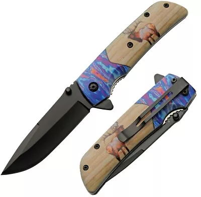 Rite Edge Voodoo Liner A/O Deer Folding Knife 3.5  Stainless Blade ABS Handle • $12.79