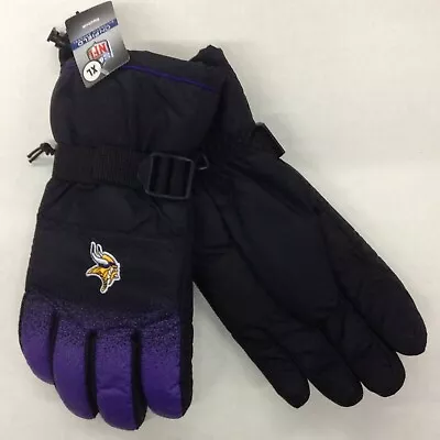 NFL Minnesota Vikings Reebok Men's Winter Ski Glove W/ Gripper Palm & Thumb NEW • $29.99