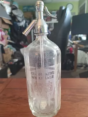 Vintage Large Glass Seltzer Soda Bottle Co-Operative Wholesale Society LTD • $40