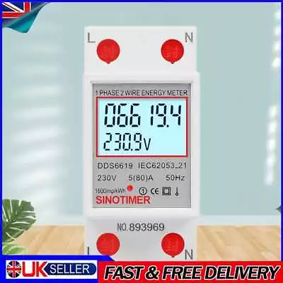 £8.39 • Buy Digital Electric Energy Monitor LCD Display 220V 230V KWH Electric Meter 50 60Hz