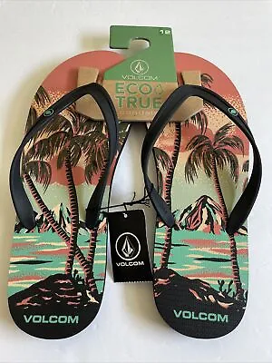 New Volcom Street Style Designer Mens Beach Pool Casual Eco Flip Flops Size 12 • $24.99