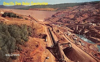 Postcard CA Oroville Dam Under Construction Feather River California • $8.99